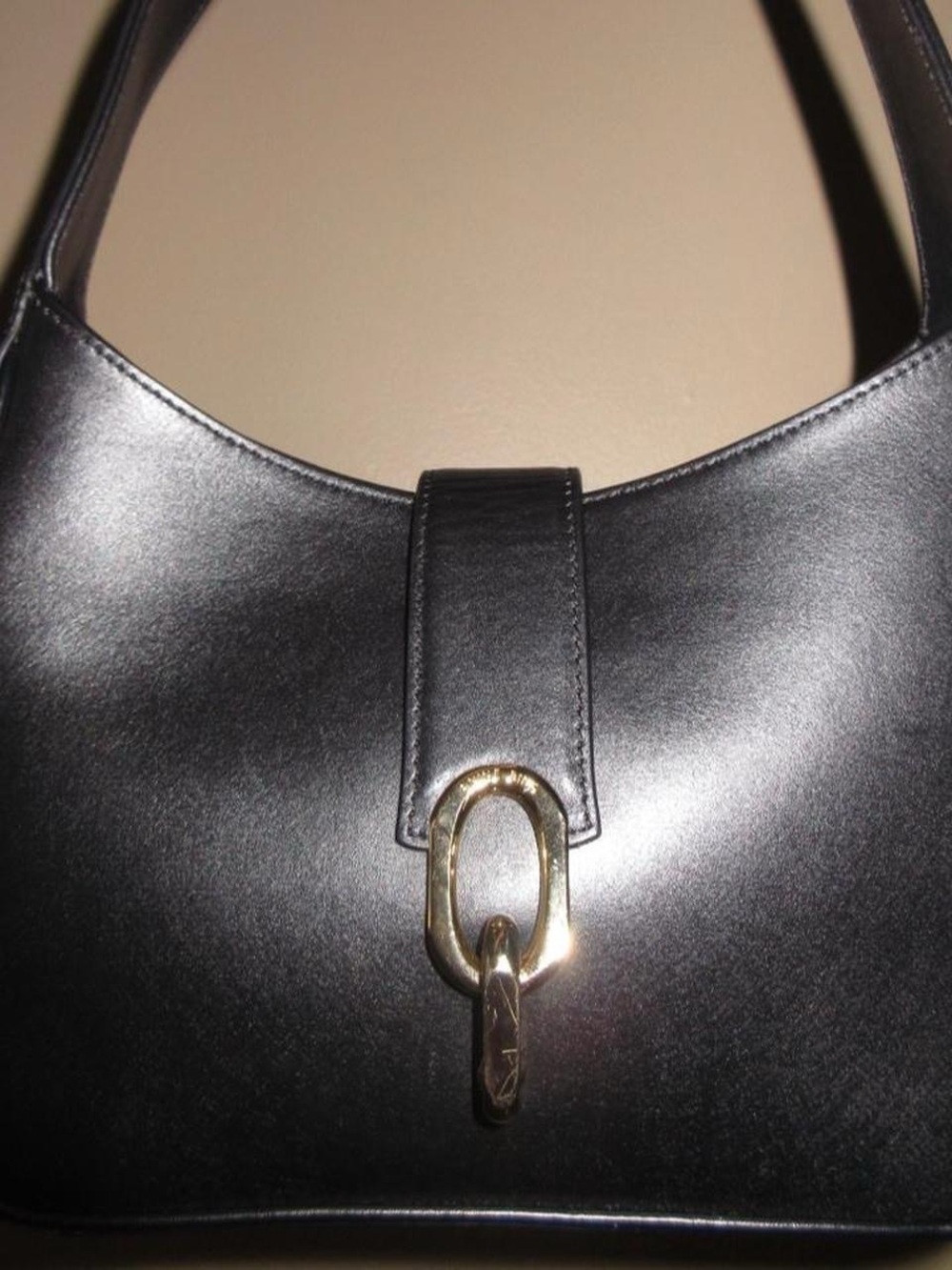 ANINE BING Cleo Black Leather Shoulder Bag Gold Hardware - Picture 2 of 4